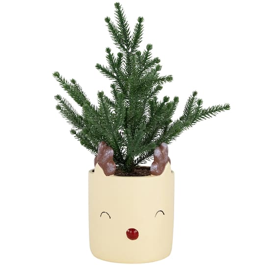 14.25" Unlit Mini Artificial Christmas Tree in Reindeer By Northlight in Green | Michaels®